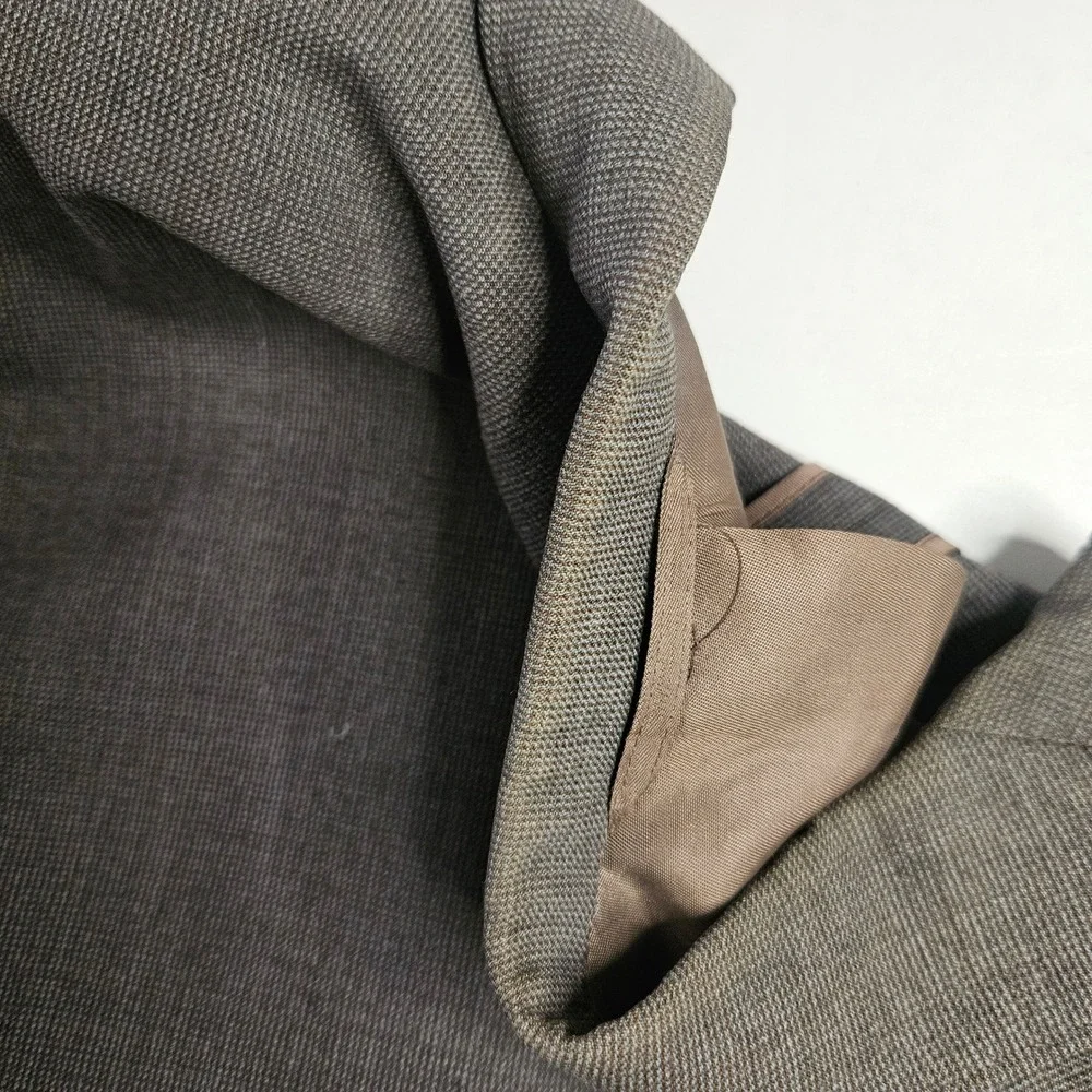 Vintage Grey‎ Wool 2 Piece Suit 42 Cinch Trousers Cuffed Two Button Blazer Gray